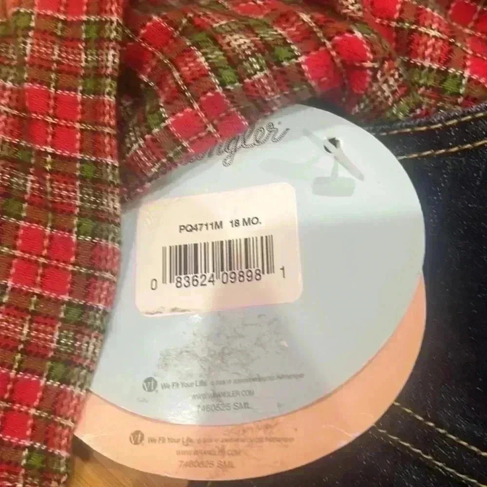 Wrangler Baby Dress Plaid Jean Pearl Snaps NWT 18 Month